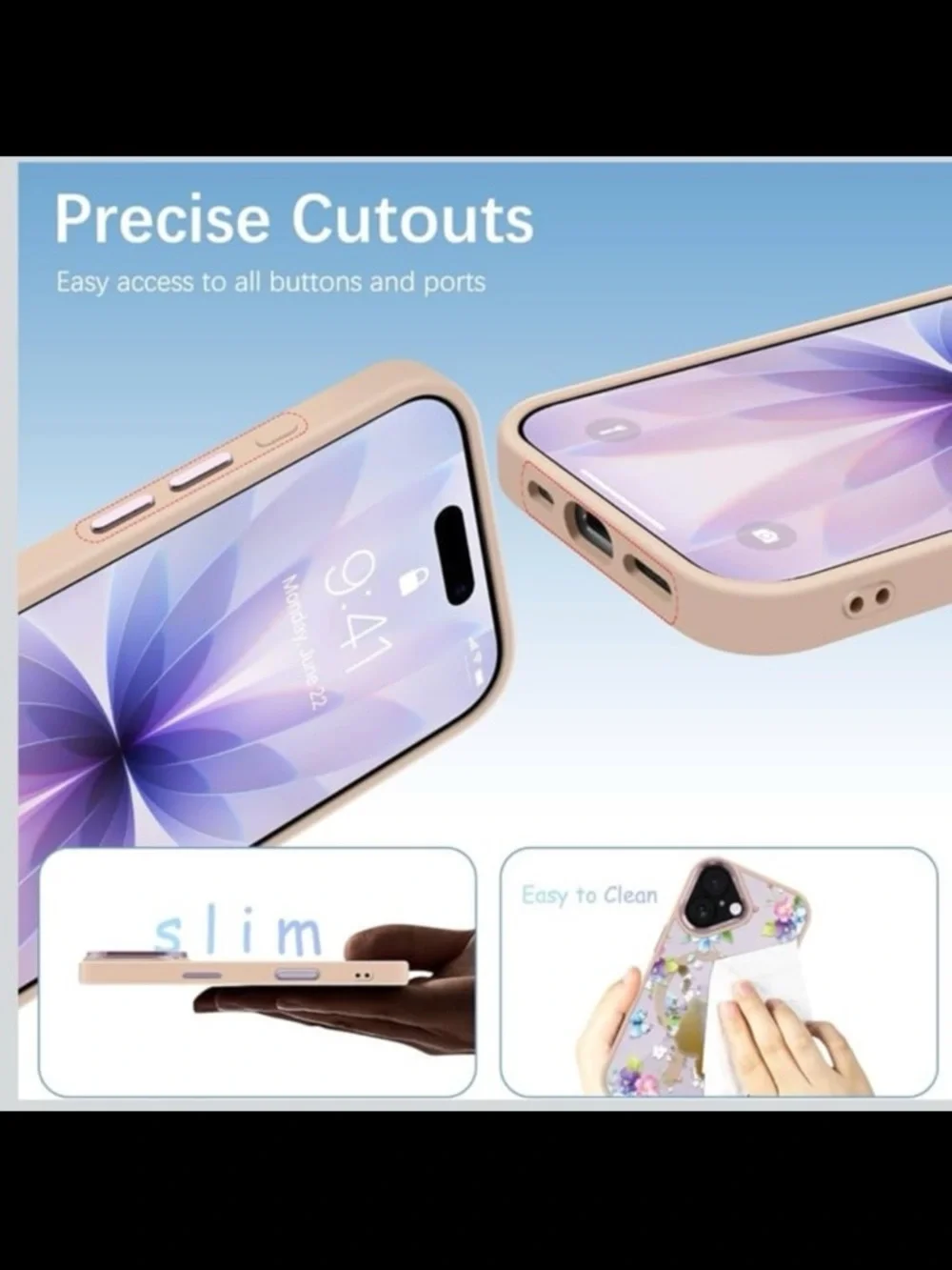 Floral Butterfly Protective Phone Case for iPhone 17 6.3” case anti-scratch